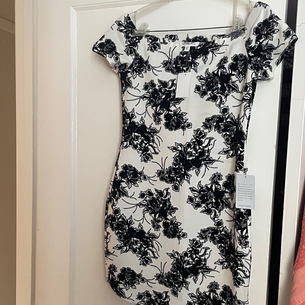 Bailey Blue Black and White Floral Mini Dress